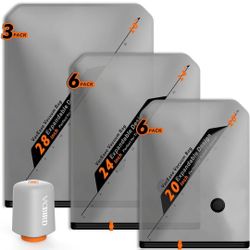 Rechargeable Wireless Pump Travel Storage Bags Set - 15 Pack Portable Space Saver Bags for Travel & Home - Vacuum Compression Packing Seal for Clothes