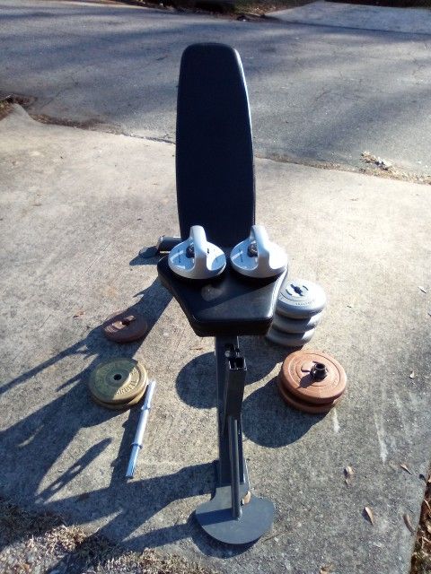 Gym 2 Weight Bench, Weights Heavy Duty