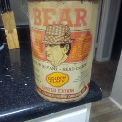 Alabama "Bear" Bryant Collectable Tin Golden Flake