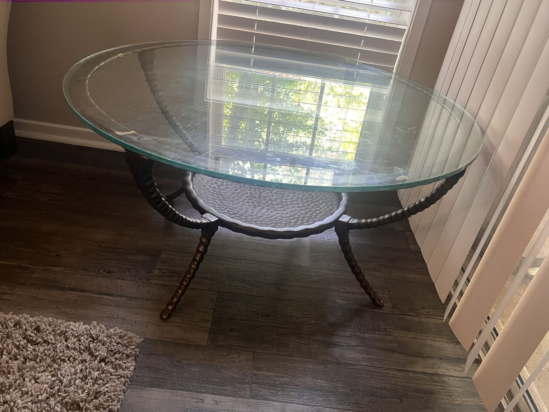 Round Large iron Table With Matching Side Table