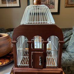 Wood / Enameled Wire Victorian Style Birdcage