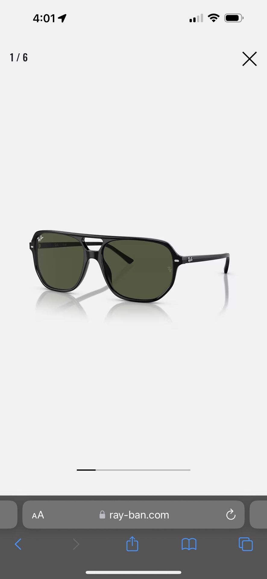 Brand New Ray Ban Bill One Black Sunglasses