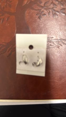 Sterling Silver Huggies With Moissenite Chips