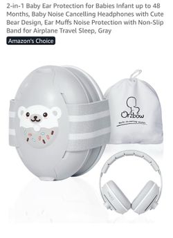 Baby ear protection muff, grey, new