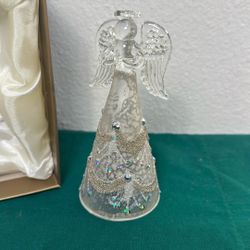 Pier One Guardian Angel Blown Glass Beautiful  With Gems 