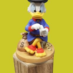 Vtg Disney Schmid Hand-Painted Scrooge McDuck Counting Money 5" Figurine