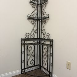 corner wrought iron shelf