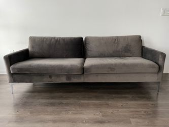 Sofa 84” Velvet Dark Grey