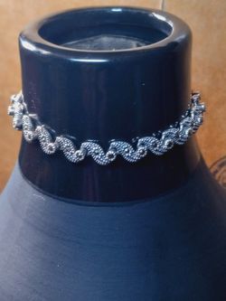 St.Silver Marcacite Bracelet-6.75"-12.39 Grams