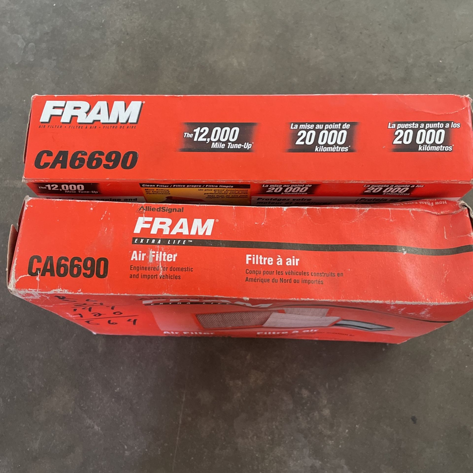 (2) CA6690 Fram Air Filters