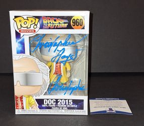 🔥 Christopher Lloyd Signed Autographed Funko Doc 2015 Beckett COA 🔥