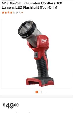 Milwaukee M18 100 Lumens Led Flashlight (tool Only)
