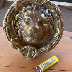 Brass Lion Head Door Knocker