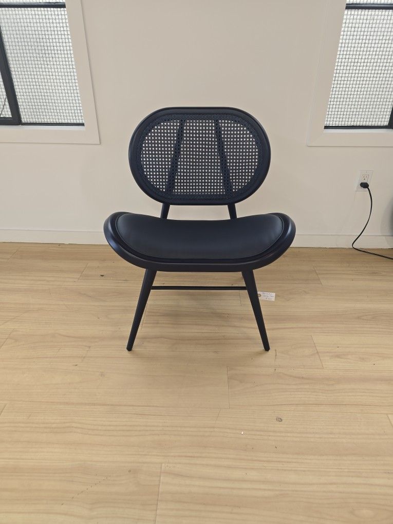 Wooden Indoor Lounge Chair Navy Blue