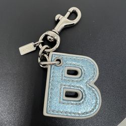 Coach Blue Letter B Charm Two-Sided