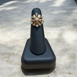 14K White Birthstone Ring 