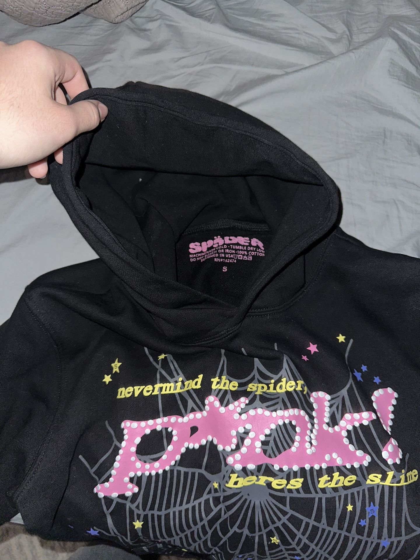 Sp5der hoodie punk/pink Small