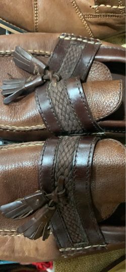 Brown Leather Tassel Loafers