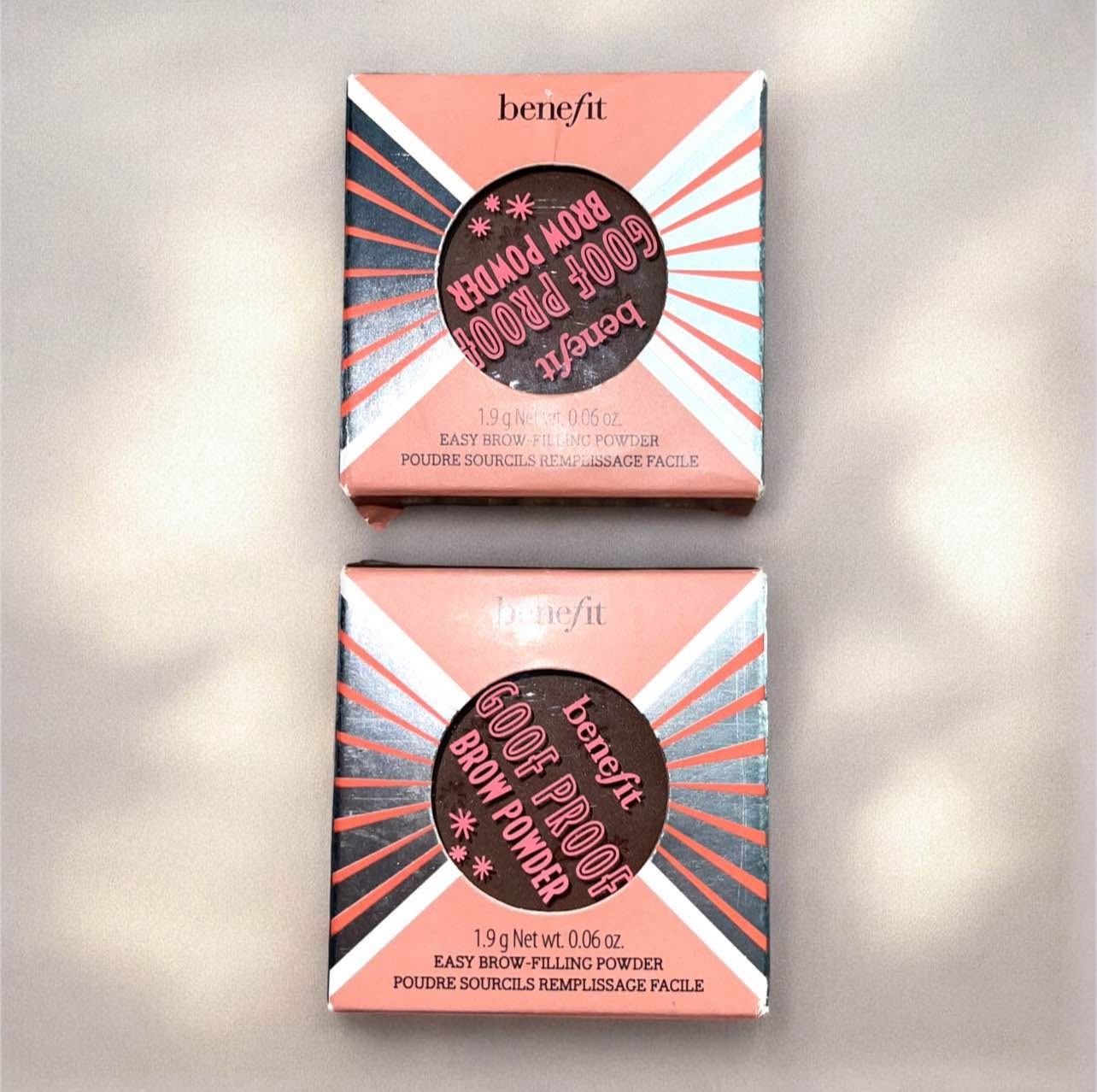 Authentic Benefit brow powder $20each/cada uno firm in WarmMediumBrown & WarmDeepBrown