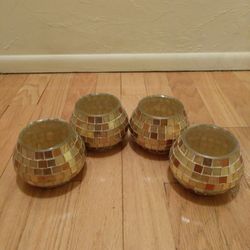 Mosaic Glass Candle Holders