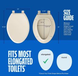 HIGHCRAFT Premium Elongated Toilet Seat with Slow-Close Design, Adjustable Hinges & Quick Removal Mechanism - Molded Plastic Toilet Seat - Fits Standa