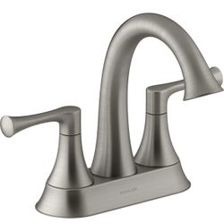 KOHLER Lilyfield Brushed Nickel 2-Handle 4-in Centerset Bathroom Faucet