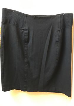 Rod& Ali Black A-Line Skirt Elastic Sides Rayon Blend Size 1x