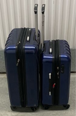 🍁 2 DELSEY PARIS Helium Aero Hardside Expandable Luggage with Spinner Wheels, Blue Cobalt, 2-Piece Set (19/24)... Value $370