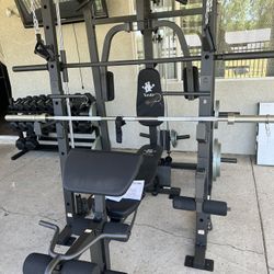 Vesta Fitness Smith Machine 1001 w/Bench Attachment | 230lb Bumpers Olympic Weights | 7ft Olympic Bar | Fitness | Gym Equipment | FREE DELIVERY 🚚 
