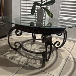 Solid Wood Coffee Table With Glass Top