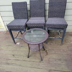 Wicker Counter Height Chair, $10.00 Each, Wicker Table $10.00