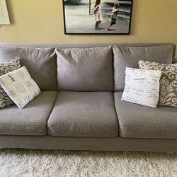 Gray Soft Comfy Sofa 6 Years Old. Also Two Recliners Gently used.