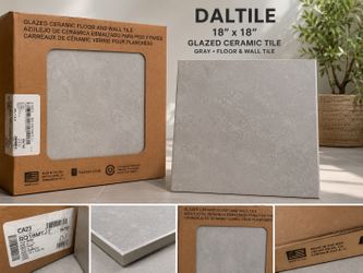 Daltile 18” x 18” Gray Ceramic Floor & Wall Tile – New in Box – $35