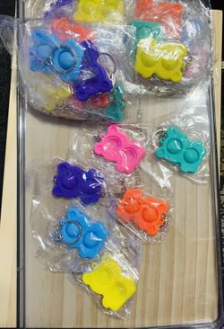 48 Piece Pop Fidget Toy Keychains 
