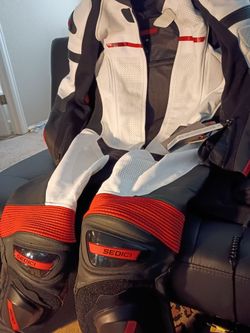 Sedici Motorcycle Racing Suit White Black Red