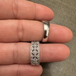 Set Of Silver 925 Ring Size Aprox 5 Or 6