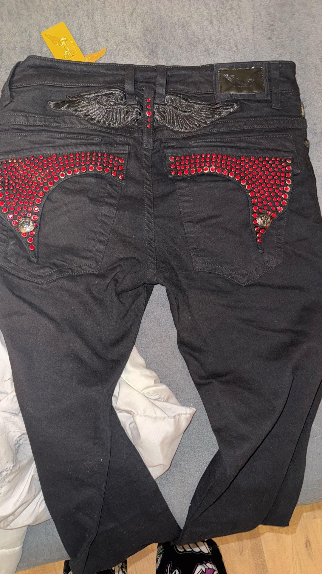 Robin Jeans Black With Red Stones