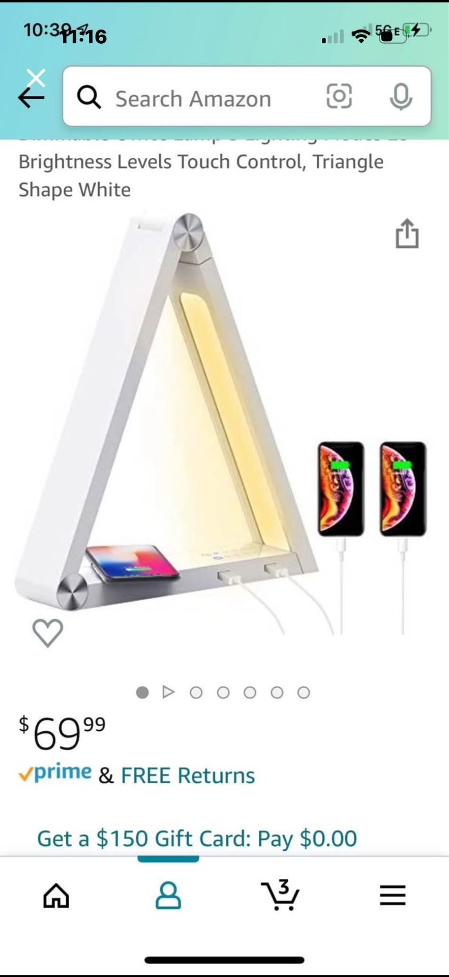 NEW! LED Desk Lamp with Wireless Charging & 2 USB Charging Ports, Eye-Caring Table Lamps Dimmable Of