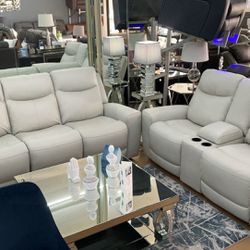 Power Recliners and Power Headrest Sofa & Loveseat