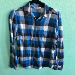 Blue Plaid Shirt, Small