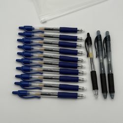 13 Pens Pilot G-2 and Pentel EnerGel with Zip Case