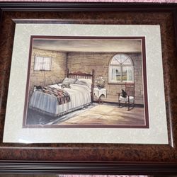 Beautiful Cat Nap Print W/Frame