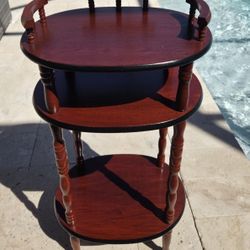 Vtg Wooden Side Table/ Retro Stand/ Phone Stand/ Vanity Stand  31.5"x15.5"x11.5"