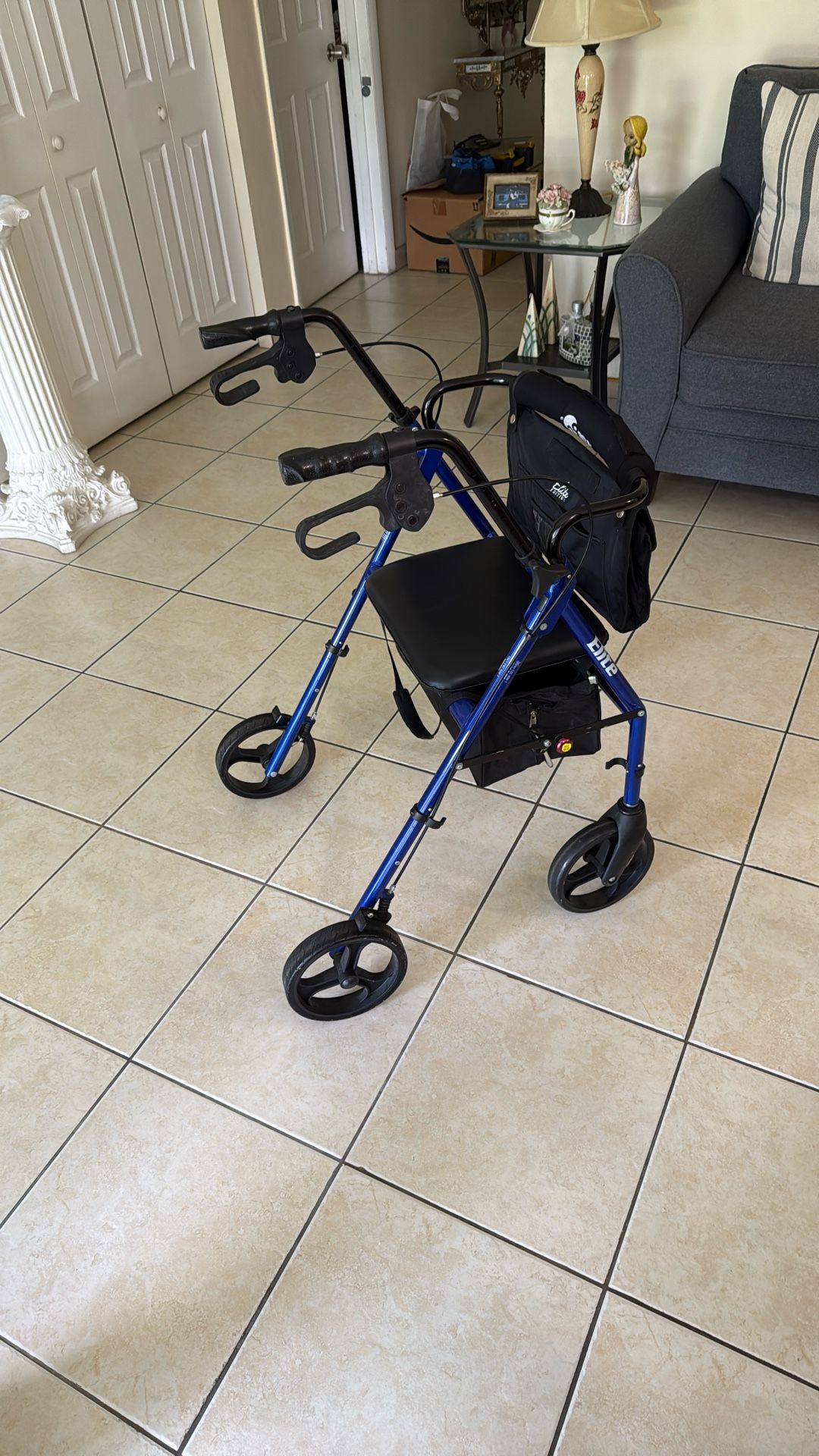 Rollator Rolling Walker With Seat And Backrest
