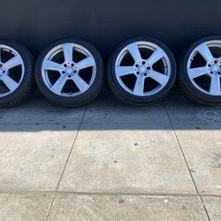 Set 18” Staggered Mercedes Benz E350 Factory Wheels, 5x112,w 245/40/18 Fr N 265/35/18 Rr, Good Condition, Sell All 4 $650.00 Cash