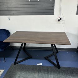 Rustic Square Dining Table w/ Metal Legs