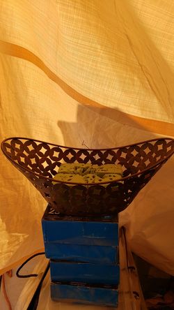 Large Metal Oval Basket 19"x9.5"