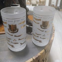 Pair Of Vintage Iraq War Red River Valley Fighter Pilots Frosted Beer STEIN mug Barware