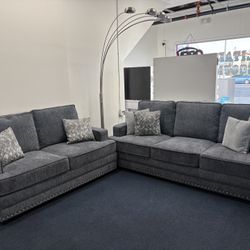 Grey Sofa And Love Seat 2pc Set