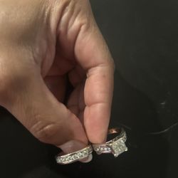 White Gold Wedding Set Size 8